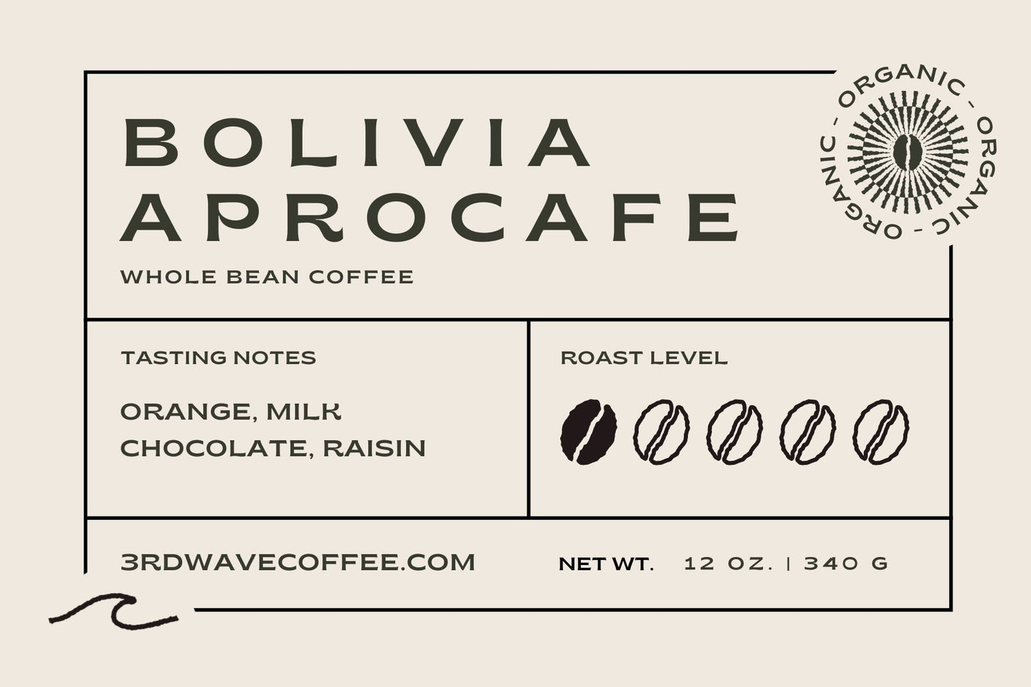 Organic Bolivia APROCAFE – Whole Bean Coffee