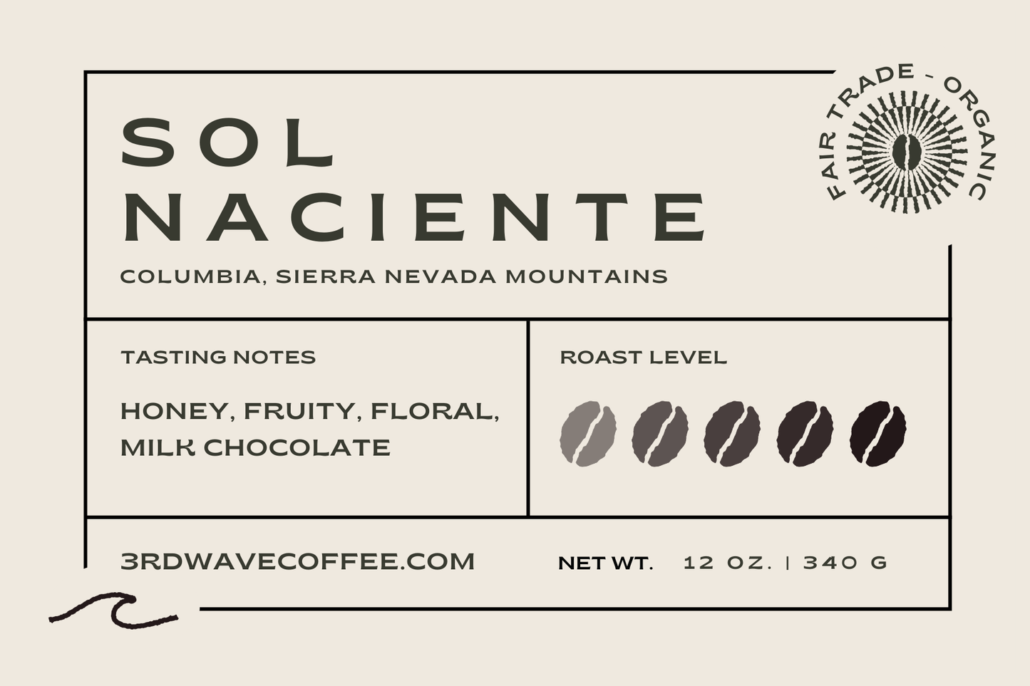 Organic Colombia Sierra Nevada “Sol Naciente”- Fair Trade
